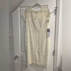 Marina Cap Sleeve Sequin Lace Sheath Dress